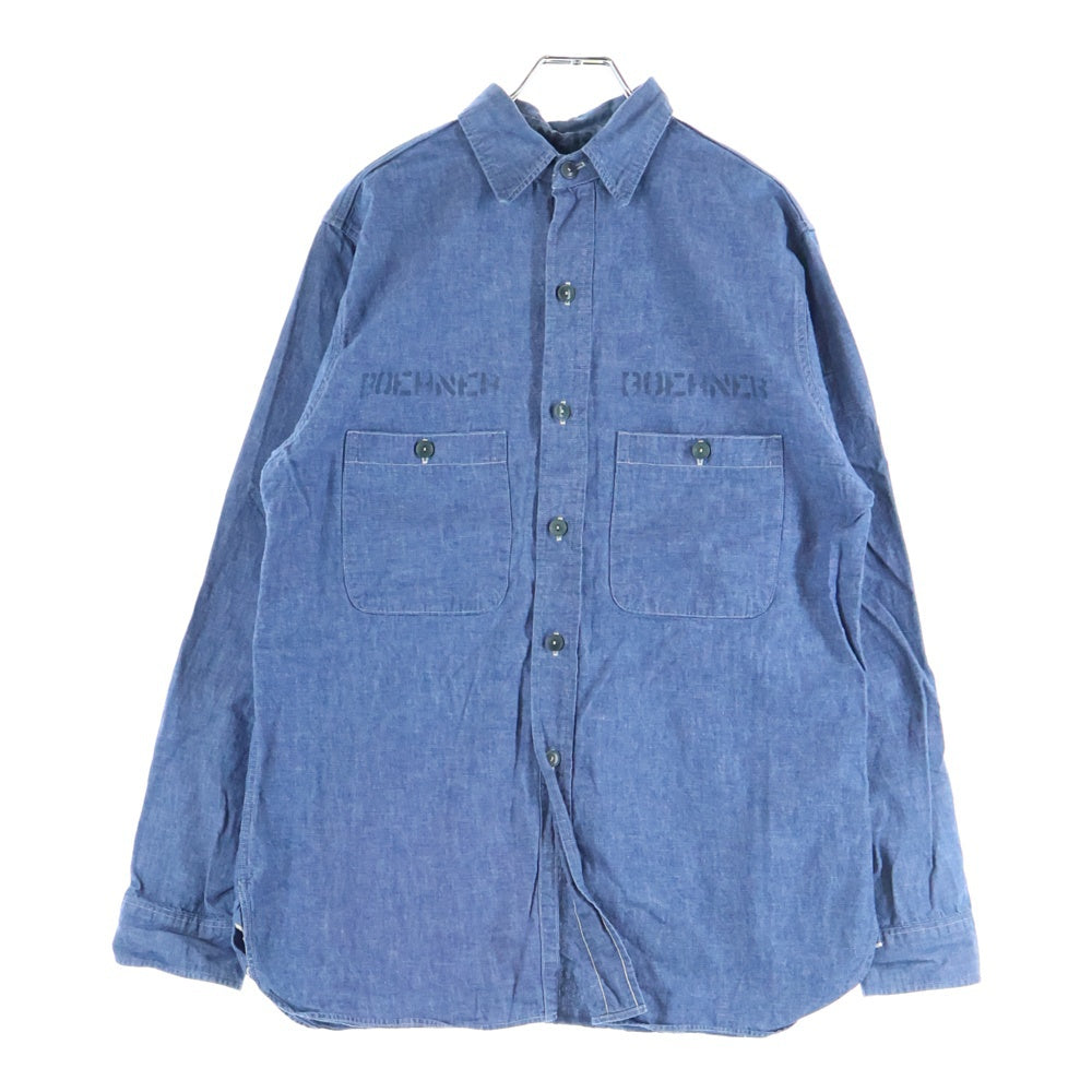 WAREHOUSE(ウェアハウス) シャンブレー ワークシャツ ブルー