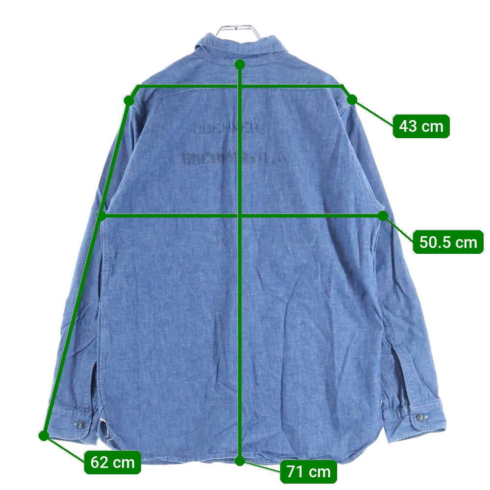 WAREHOUSE(ウェアハウス) シャンブレー ワークシャツ ブルー