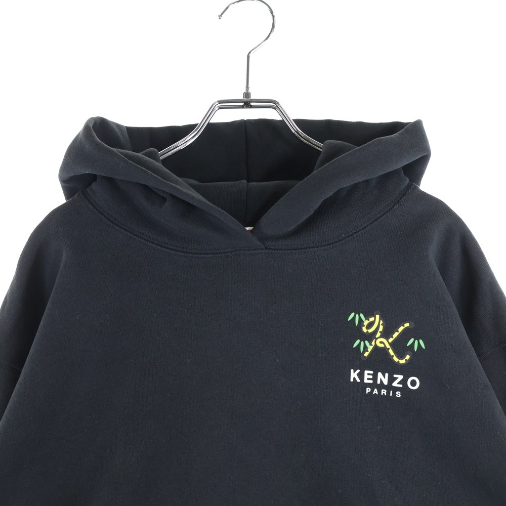 KENZO(ケンゾー) TIGER TAIL OVERSIZED HOODIE タイガーテイルプリント オーバーサイズ プルオーバースウェットパーカー フーディー ブラック FC52SW012CMI