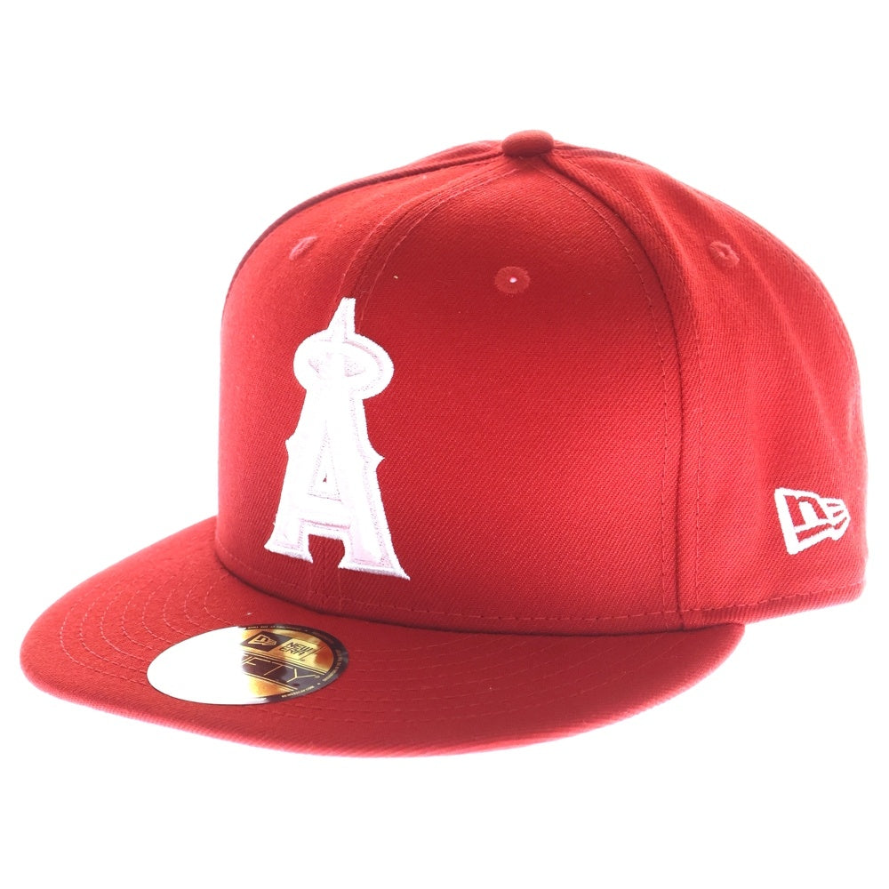 NEW ERA(ニューエラ) ロサンゼルス エンゼルス 6パネル ベースボールキャップ 帽子 レッド/ピンク レディース