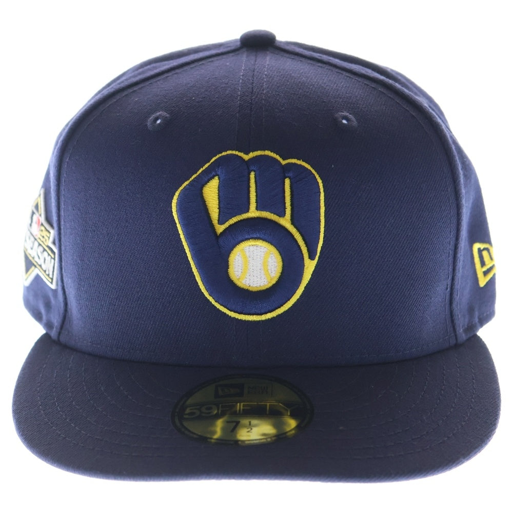 NEW ERA(ニューエラ) オンフィールド ミルウォーキー ブリュワーズ 6パネル ベースボールキャップ 帽子 ネイビー