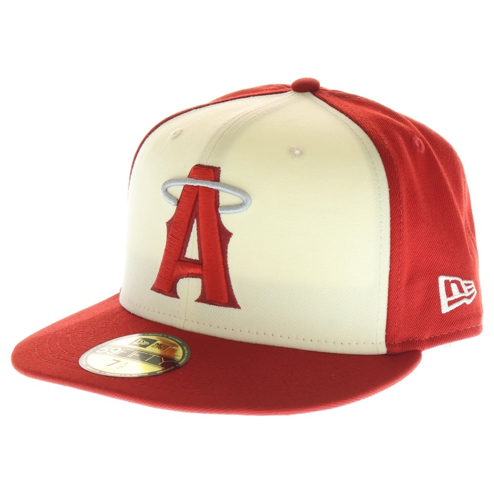 NEW ERA(ニューエラ) ロサンゼルス エンゼルス 6パネル ベースボールキャップ 帽子 レッド/ホワイト