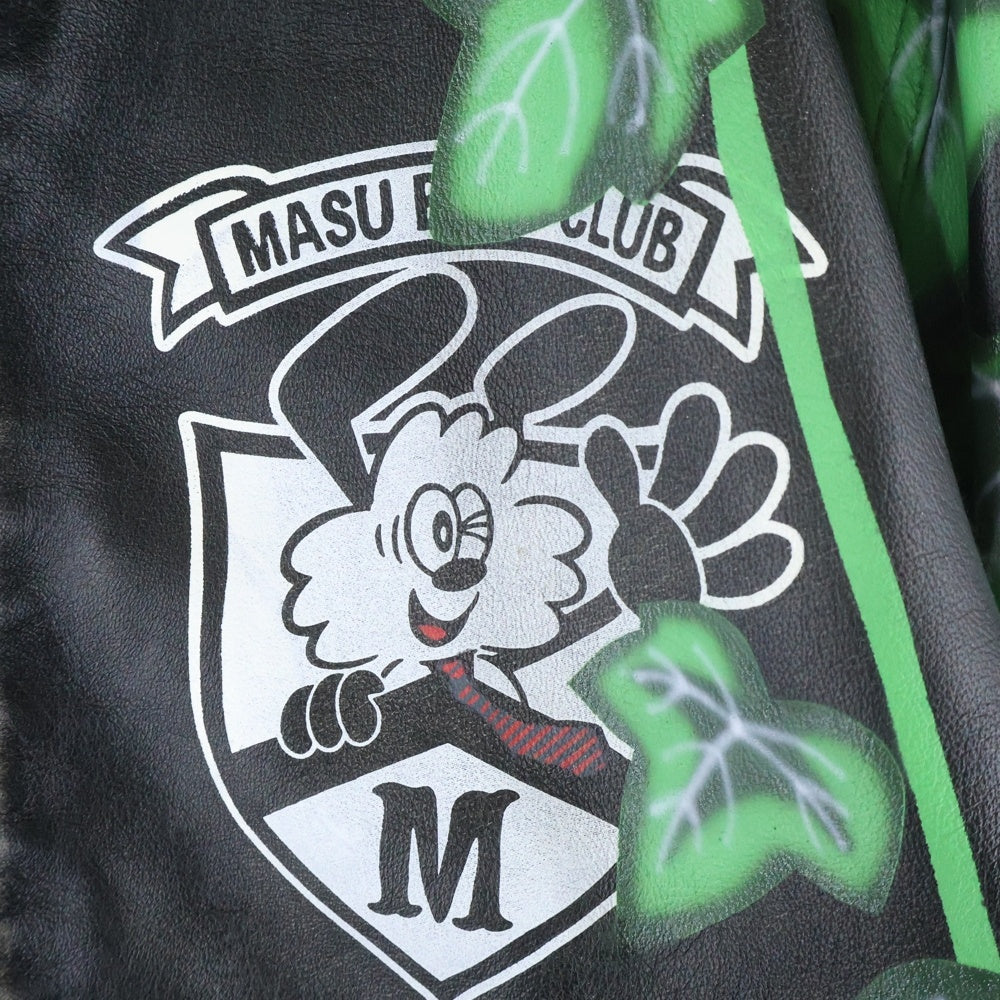MASU(エムエーエスユー) 25SS ×VERDY M.B.C. LEATHER SPORTS JACKET BLACK ヴェルディ エムビーシー レザースポーツジャケット ブラック/グリーン M25K6BL009