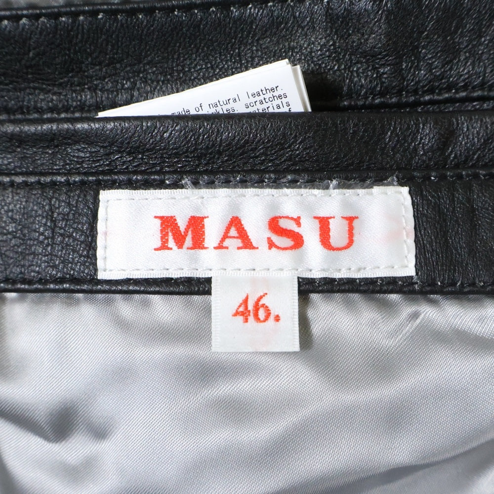 MASU(エムエーエスユー) 25SS ×VERDY M.B.C. LEATHER SPORTS JACKET BLACK ヴェルディ エムビーシー レザースポーツジャケット ブラック/グリーン M25K6BL009