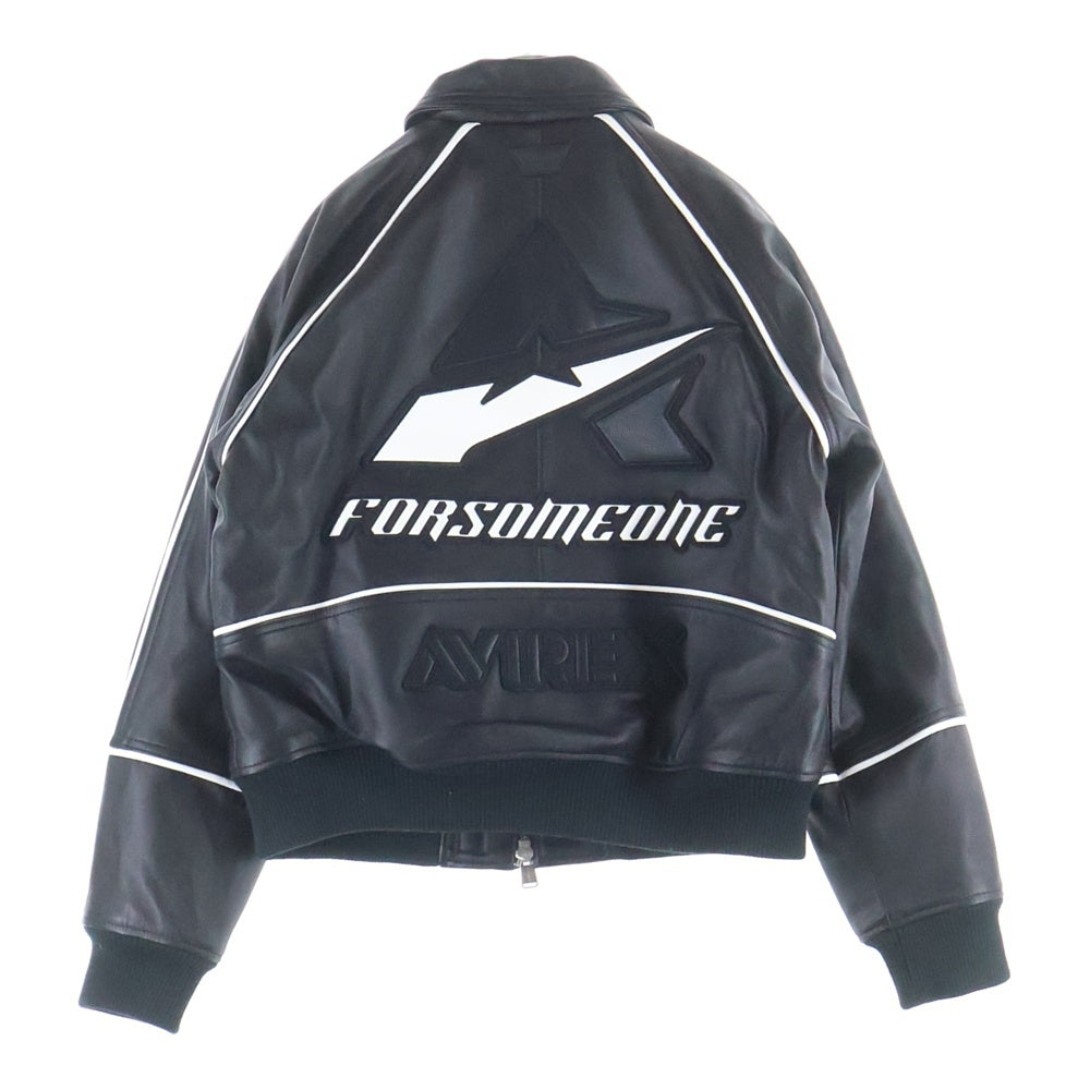 AVIREX(アヴィレックス) バックロゴ シングルライダース レザージャケット ブラック 783-4250013
