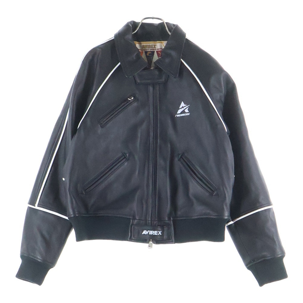AVIREX(アヴィレックス) バックロゴ シングルライダース レザージャケット ブラック 783-4250013