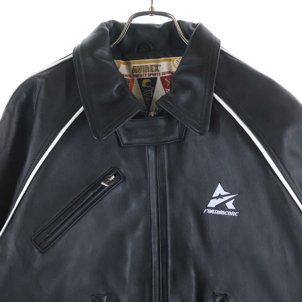 AVIREX(アヴィレックス) バックロゴ シングルライダース レザージャケット ブラック 783-4250013