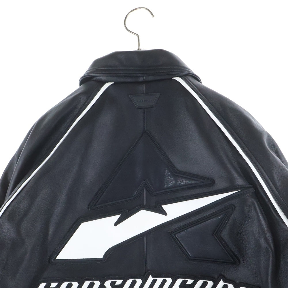 AVIREX(アヴィレックス) バックロゴ シングルライダース レザージャケット ブラック 783-4250013