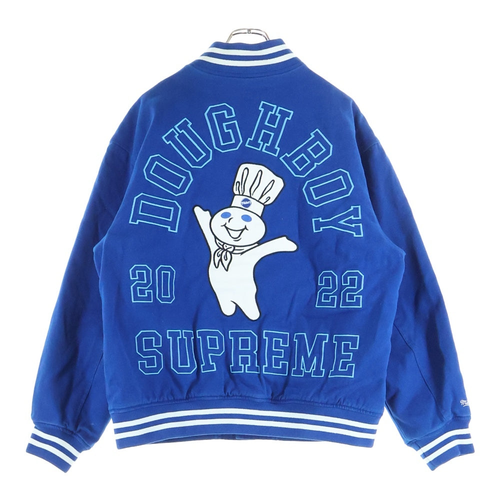 SUPREME(シュプリーム) 22AW ×Mitchell & Ness Doughboy Twill Varsity Jacket ミッチェル&ネス ドゥボーイ コットンツイル バーシティジャケット ブルゾン ブルー