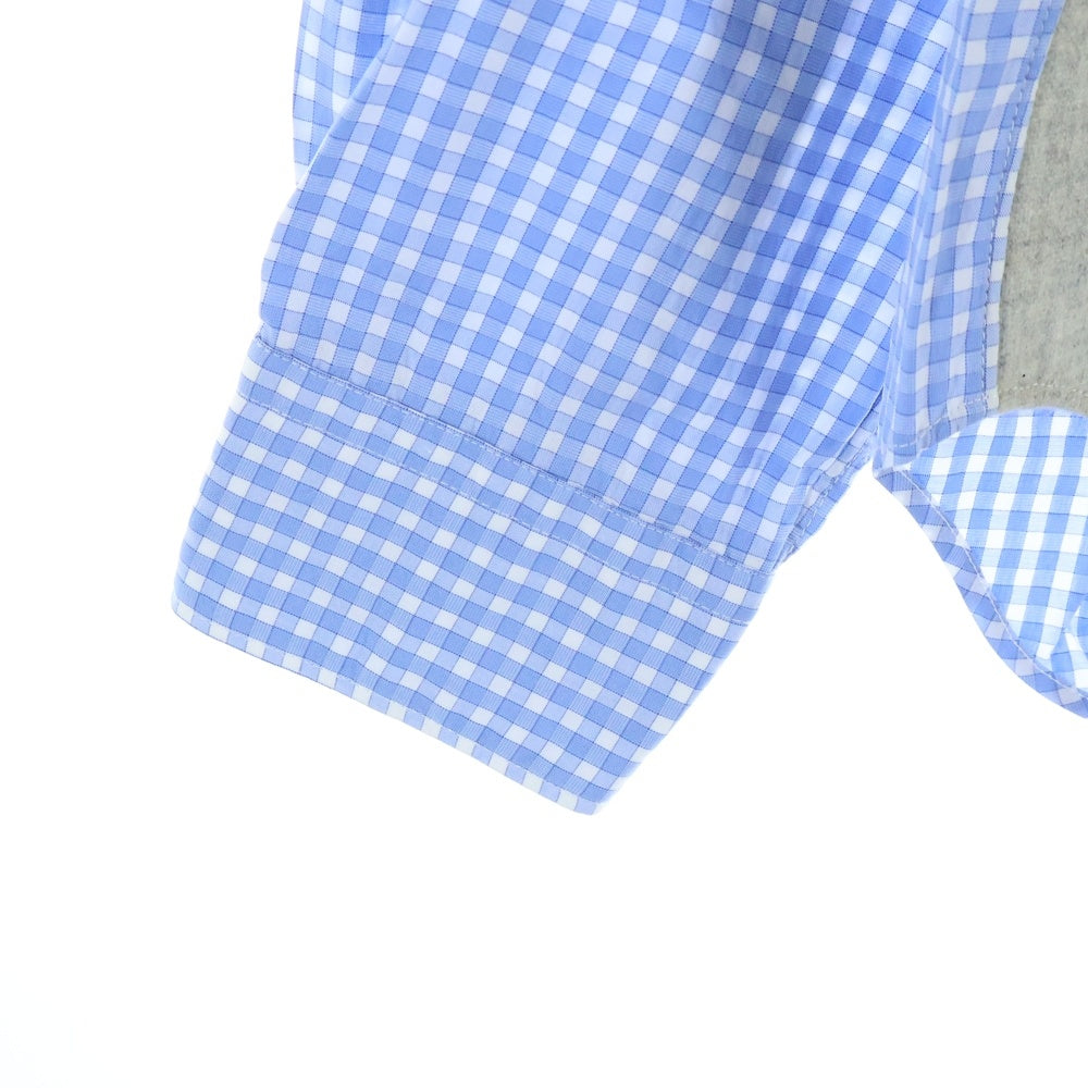 COMME des GARCONS HOMME DEUX(コムデギャルソン オムドゥ) 19AW AD2019 ドッキング ロングスリーブ ギンガムチェックシャツ ブルー/グレー DD-B030