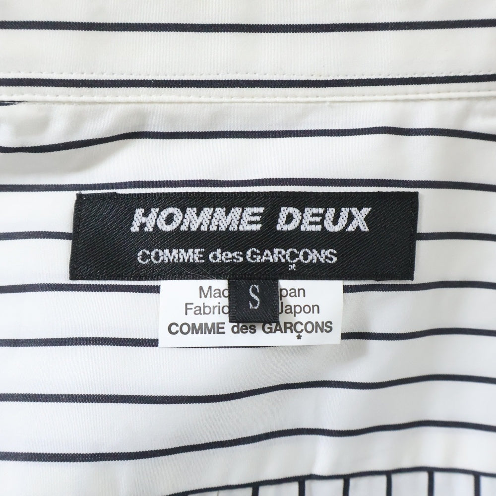 COMME des GARCONS HOMME DEUX コムデギャルソン オムドゥ 20SS AD2019 ドッキング ロングスリーブ ストライプシャツ ホワイト/ブラック DE-B038 COMME des GARCONS HOMME DEUX(コムデギャルソン オムドゥ) 20SS