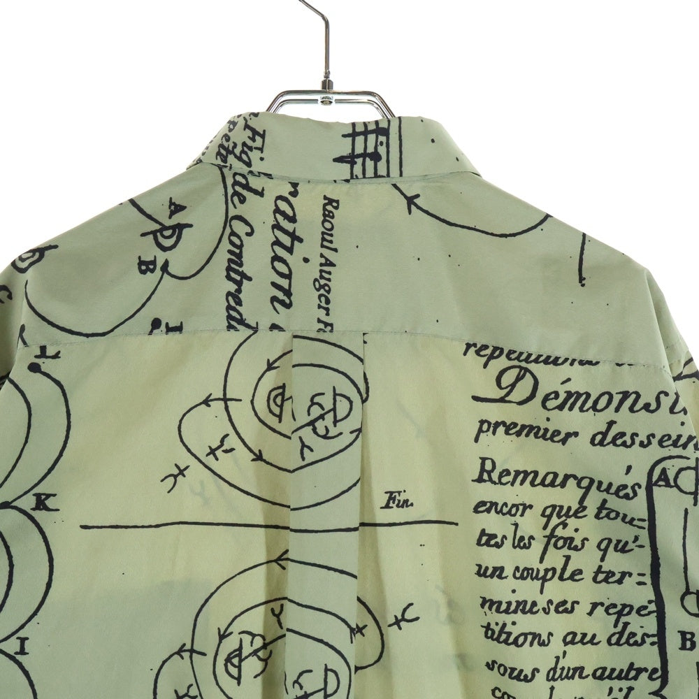 COMME des GARCONS HOMME DEUX(コムデギャルソン オムドゥ) 20SS AD2019 メッセージデザイン ロングスリーブ スタンドカラーシャツ カーキ DE-B058