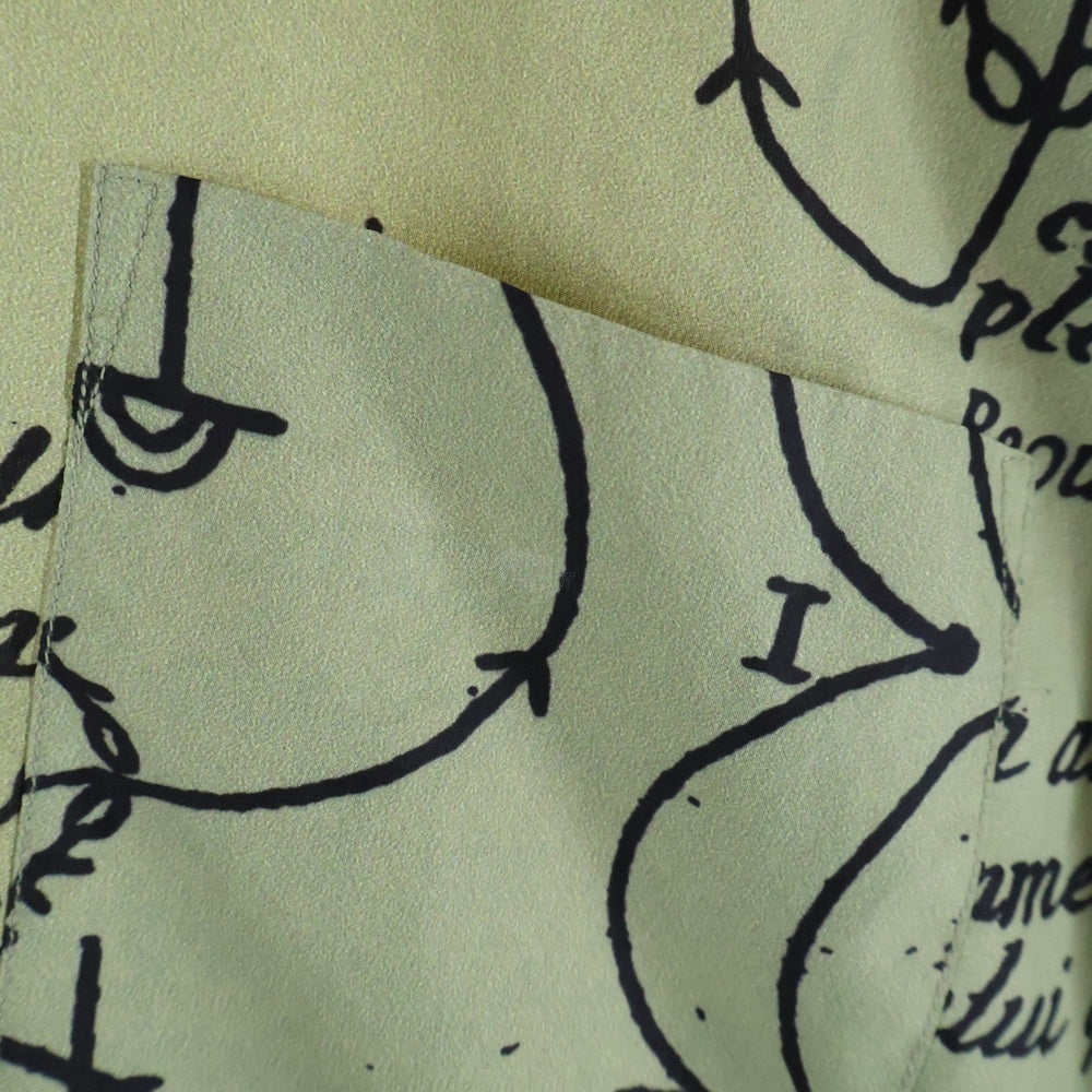 COMME des GARCONS HOMME DEUX(コムデギャルソン オムドゥ) 20SS AD2019 メッセージデザイン ロングスリーブ スタンドカラーシャツ カーキ DE-B058