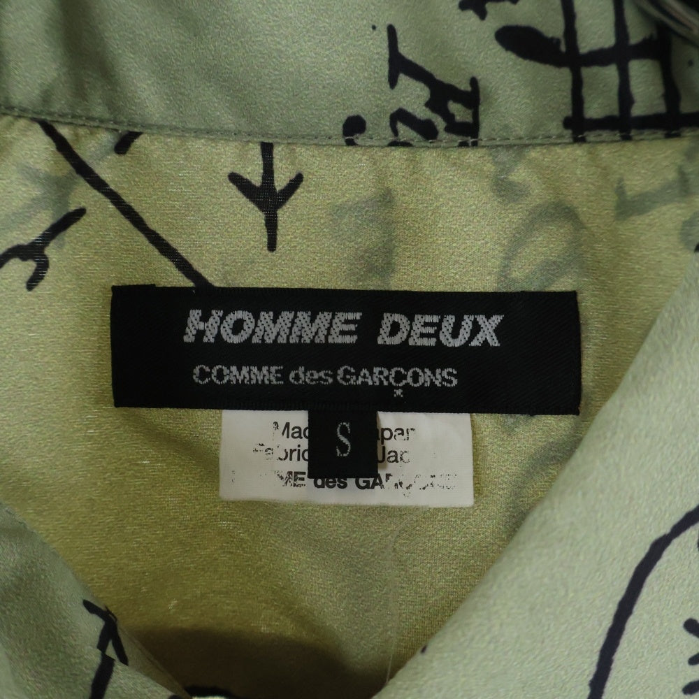 COMME des GARCONS HOMME DEUX(コムデギャルソン オムドゥ) 20SS AD2019 メッセージデザイン ロングスリーブ スタンドカラーシャツ カーキ DE-B058