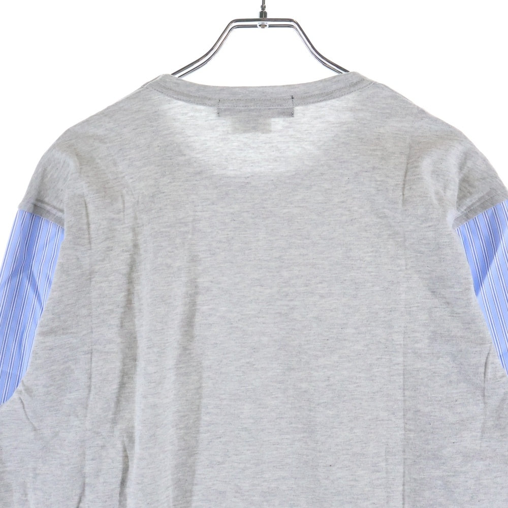 COMME des GARCONS HOMME DEUX(コムデギャルソン オムドゥ) 23AW AD2023 袖切り替え クルーネック長袖Tシャツ カットソー グレー/ブルー DL-T003
