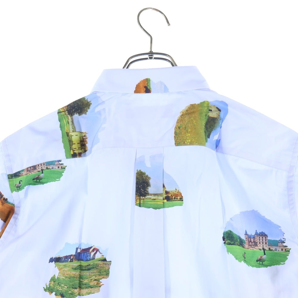 COMME des GARCONS HOMME DEUX(コムデギャルソン オムドゥ) 24SS AD2023 フォト総柄プリント 半袖ボタンシャツ ブルー DM-B039