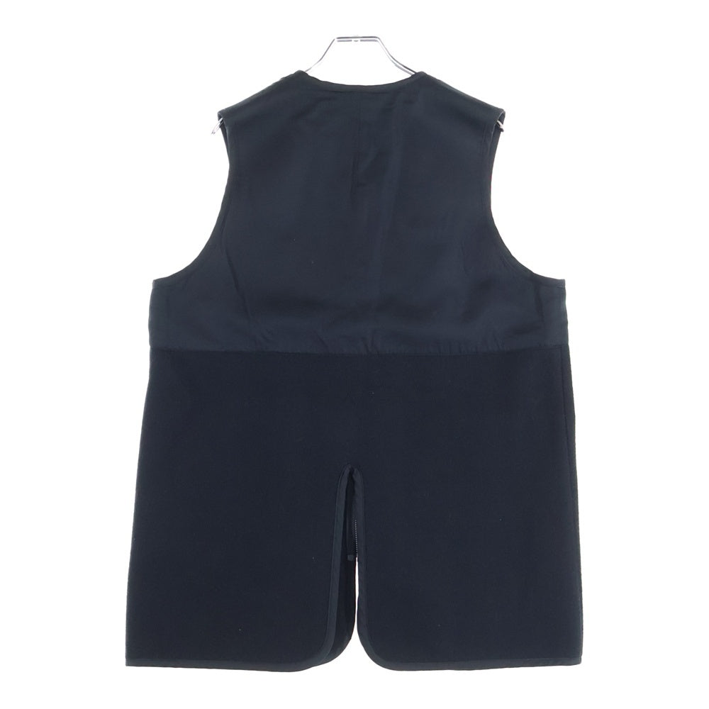 COMME des GARCONS HOMME DEUX(コムデギャルソン オムドゥ) 18AW AD2018 ウール切り替え ジップアップナイロンベスト ブラック DB-C004