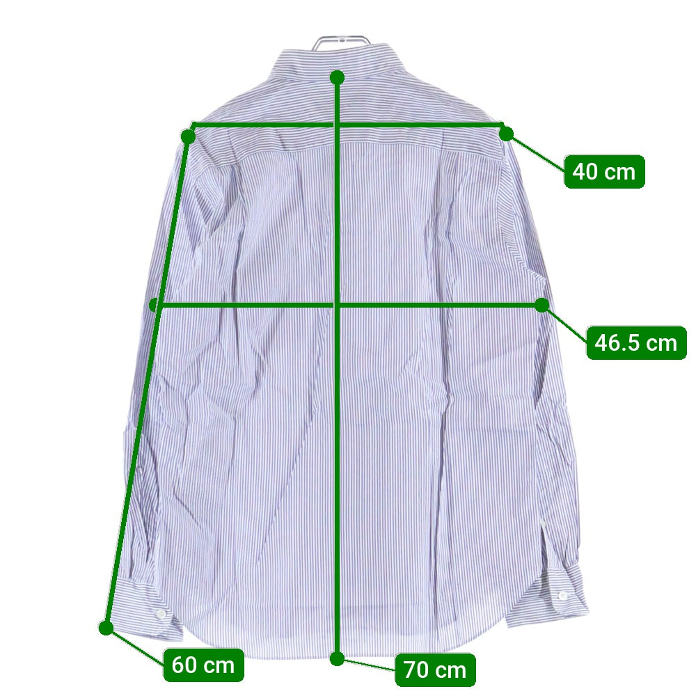 COMME des GARCONS HOMME(コムデギャルソンオム) 18AW AD2018 ストライプ ロングスリーブ コットンシャツ ブルー/ホワイト HB-B030