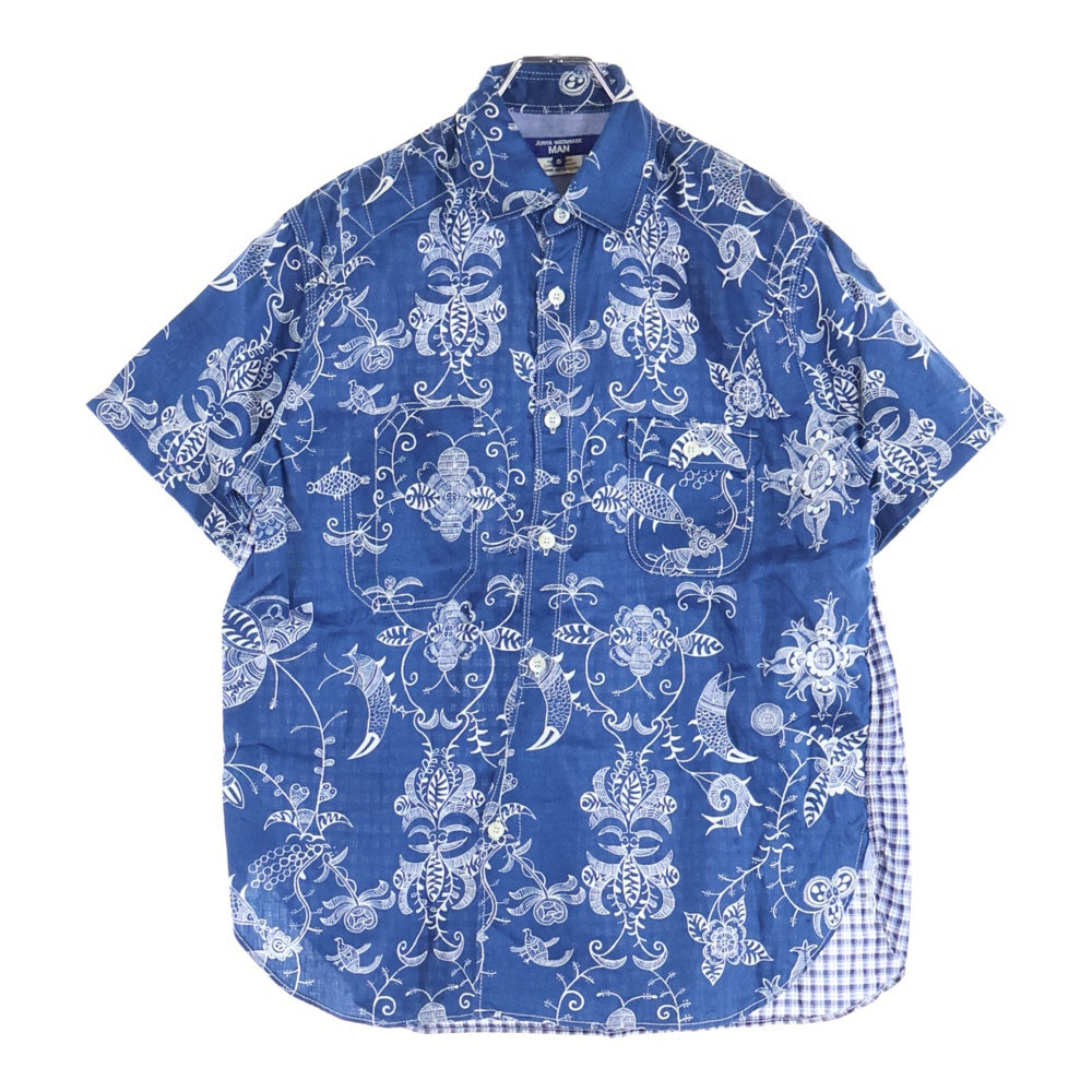 JUNYA WATANABE COMME des GARCONS(ジュンヤワタナベ コムデギャルソン) 22SS AD2021 総柄 ショートスリーブ アロハシャツ ブルー WI-B017
