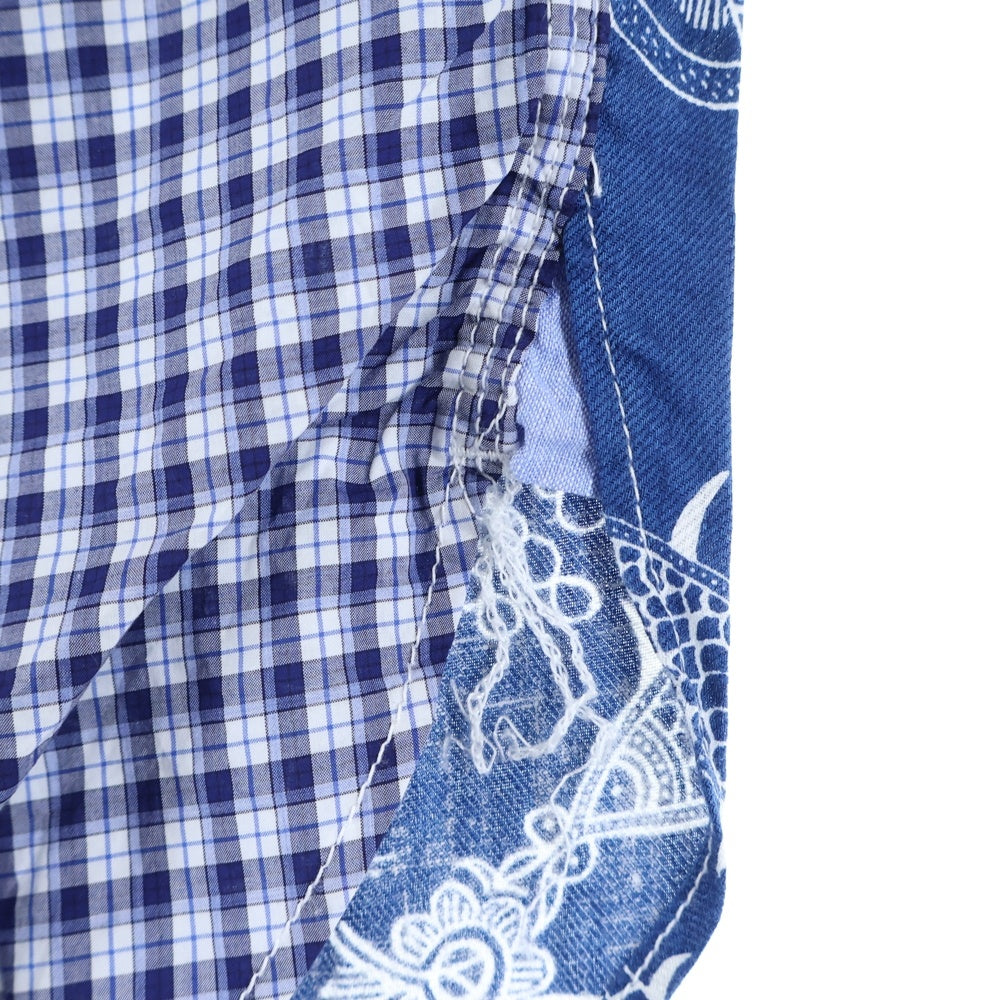 JUNYA WATANABE COMME des GARCONS(ジュンヤワタナベ コムデギャルソン) 22SS AD2021 総柄 ショートスリーブ アロハシャツ ブルー WI-B017