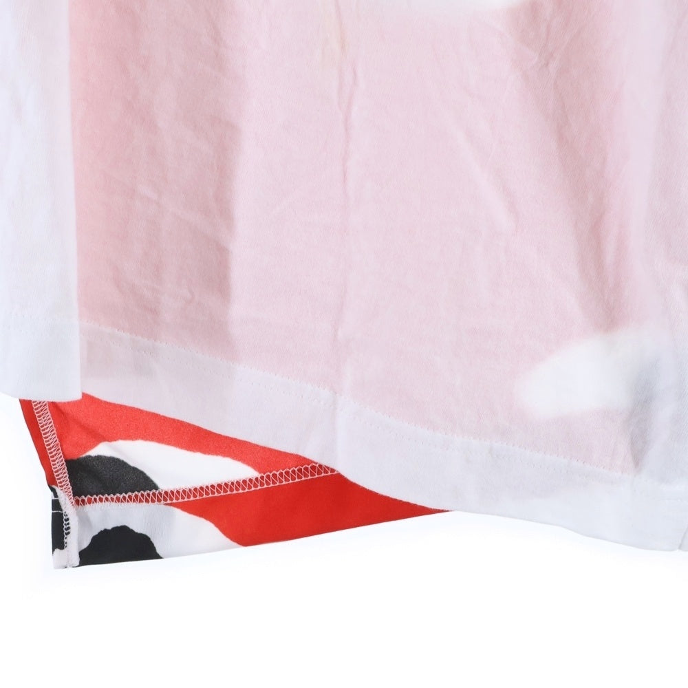 COMME des GARCONS(コムデギャルソン) 21SS AD2020 アシンメトリー クルーネック長袖Tシャツ カットソー ホワイト/レッド GG-T036