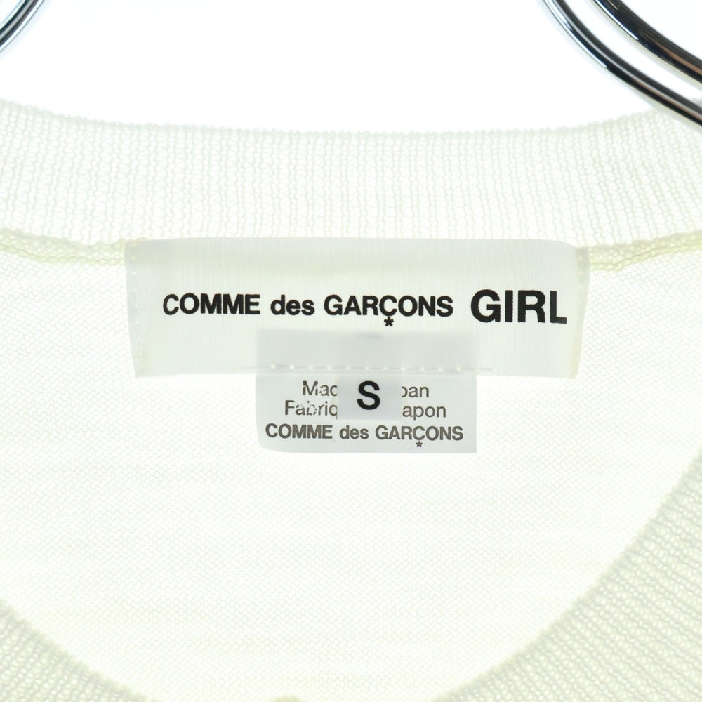 COMME DES GARCONS GIRL(コムデギャルソンガール) 23AW AD2023 ハートモチーフ ウールニットカーディガン レディース アイボリー NL-N006