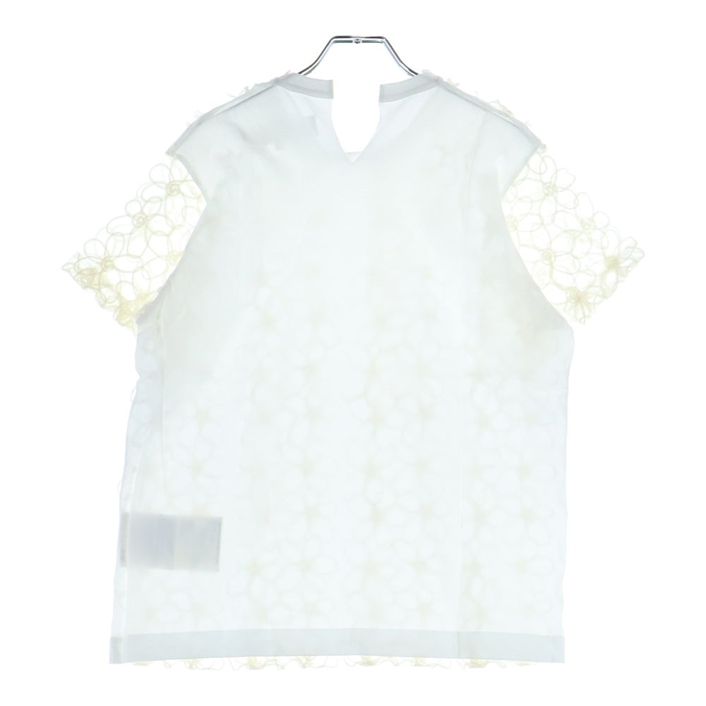 TAO COMME des GARCONS(タオコムデギャルソン) 24AW AD2024 ドッキング クルーネック半袖Tシャツ カットソー レディース ホワイト TN-T006