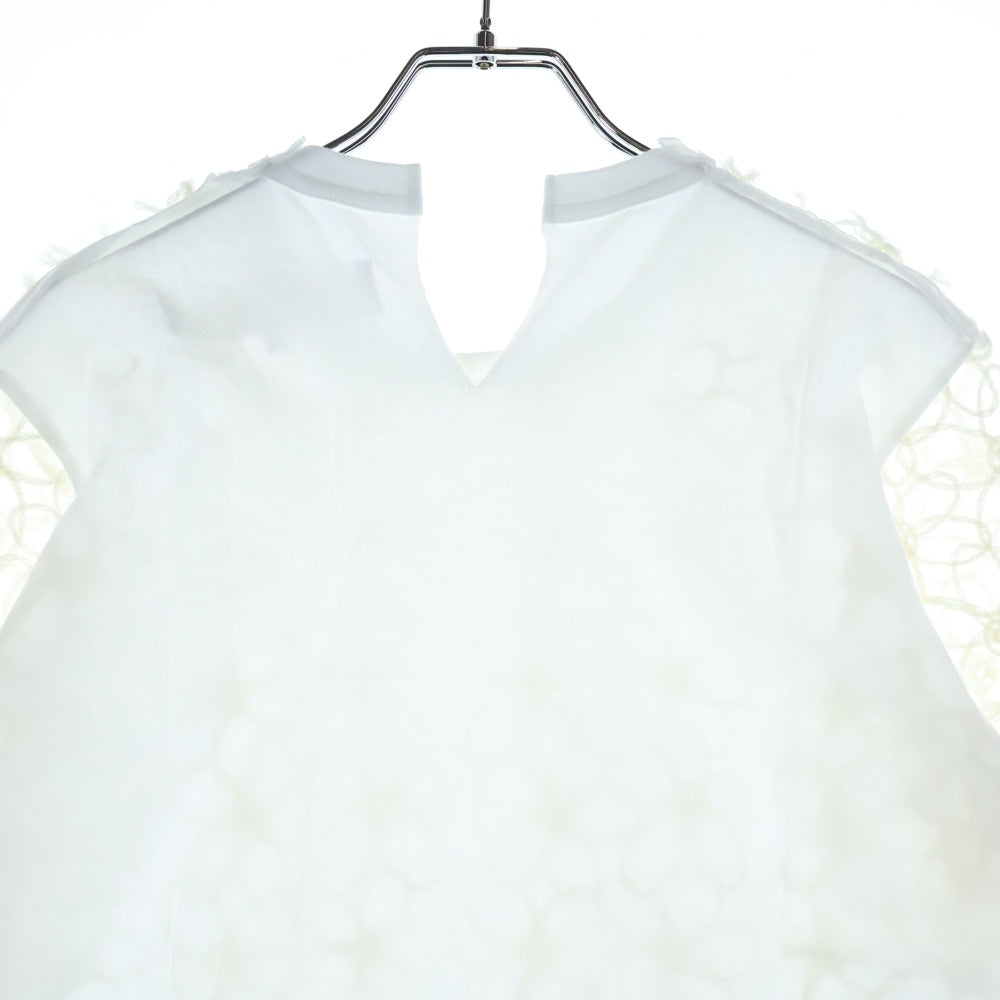 TAO COMME des GARCONS(タオコムデギャルソン) 24AW AD2024 ドッキング クルーネック半袖Tシャツ カットソー レディース ホワイト TN-T006