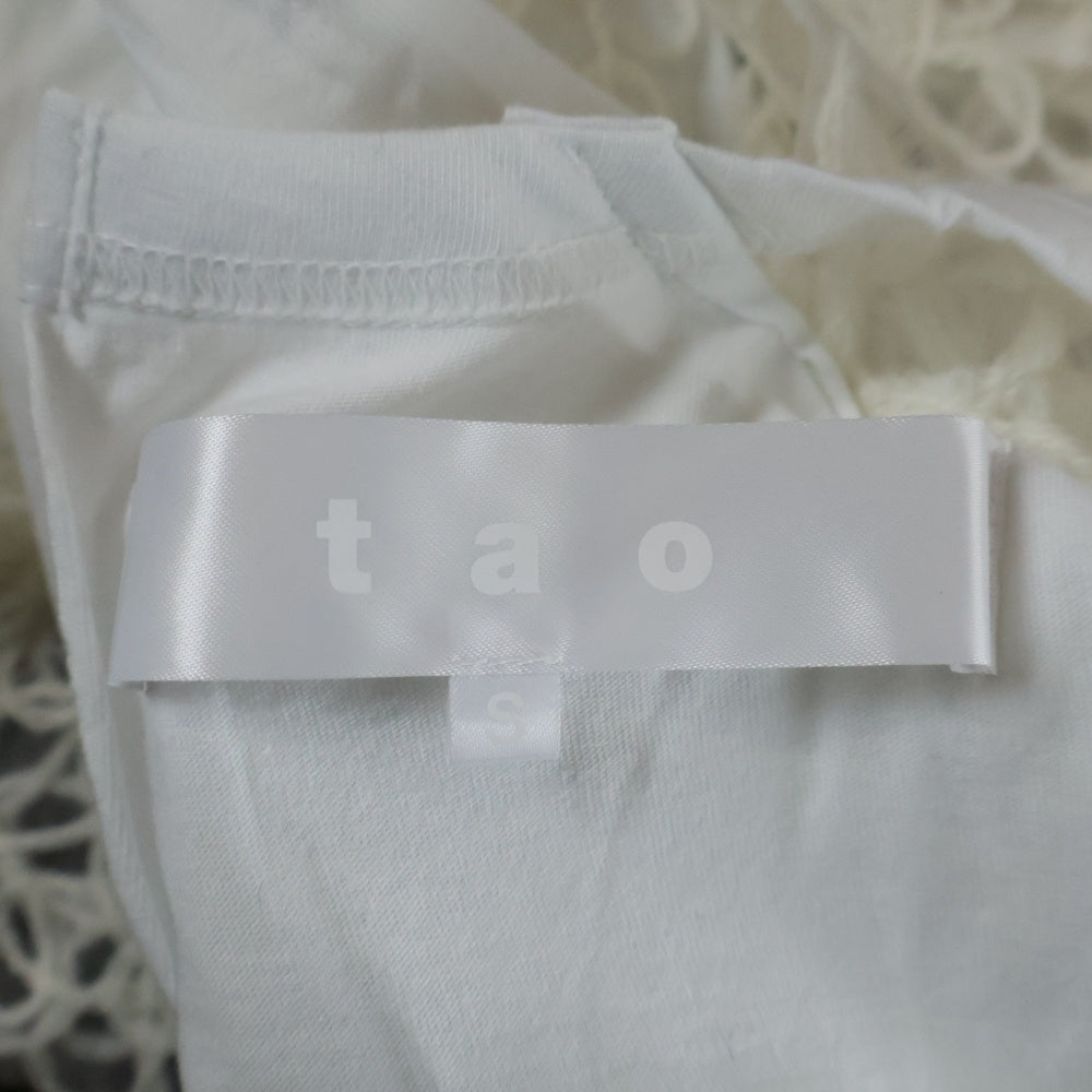 TAO COMME des GARCONS(タオコムデギャルソン) 24AW AD2024 ドッキング クルーネック半袖Tシャツ カットソー レディース ホワイト TN-T006