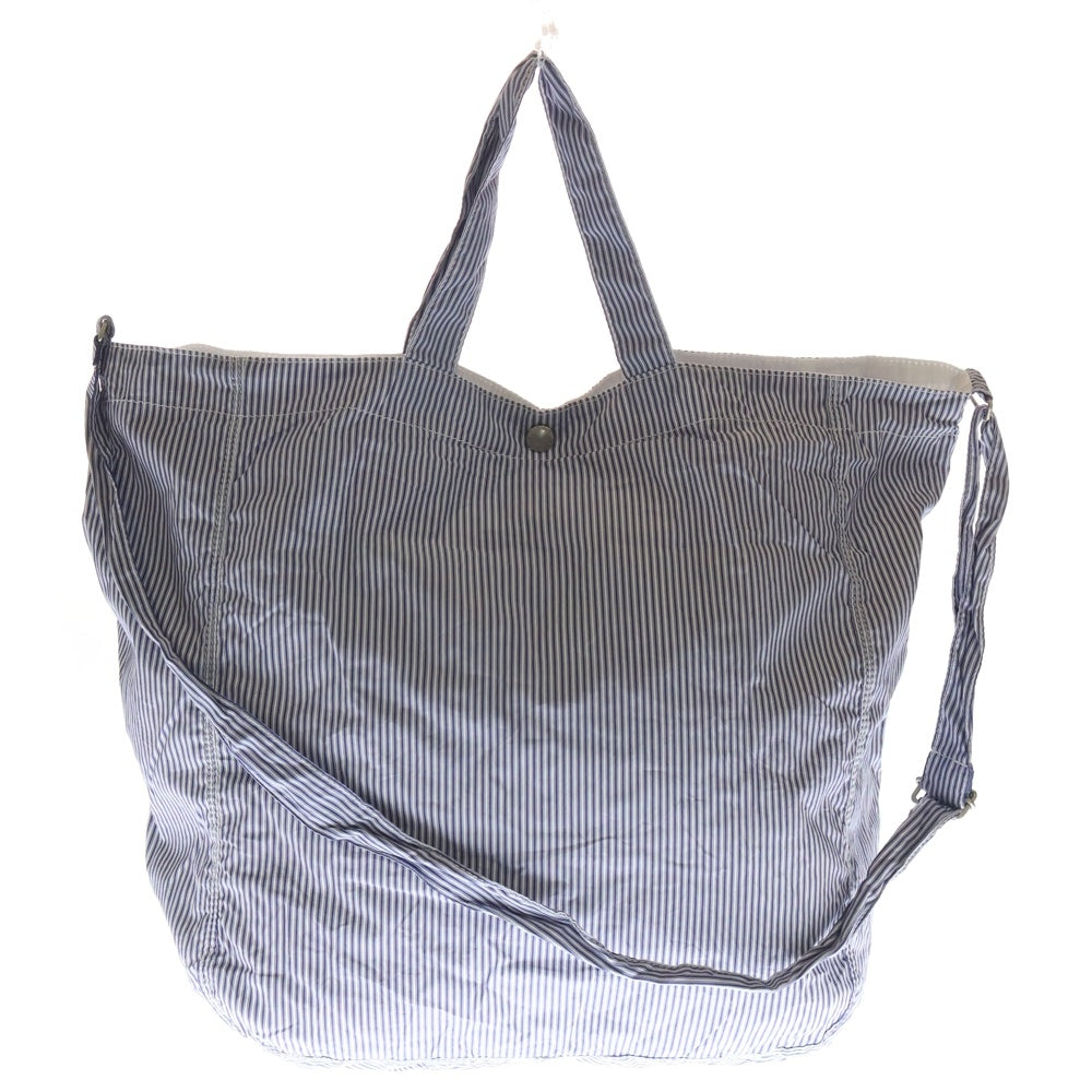COMME des GARCONS HOMME(コムデギャルソンオム) 24SS ロゴ刺繍 ストライプ 2WAY トートバッグ ショルダーバッグ ブルー/ホワイト HM-K 204 レディース