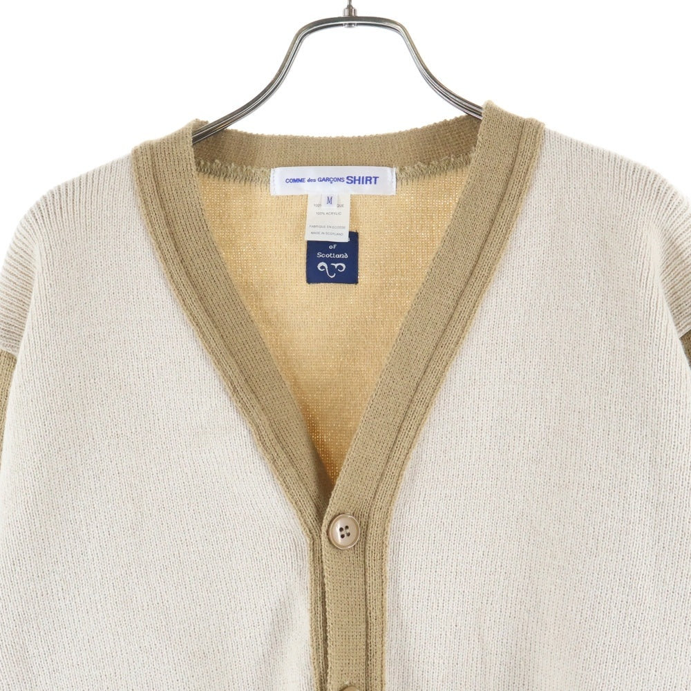 COMME des GARCONS SHIRT(コムデギャルソンシャツ) 21SS ×LOCHAVEN OF SCOTLAND ロックエーベン オブ スコットランド アクリル ニットカーディガン ブラウン/ベージュ FG-N009
