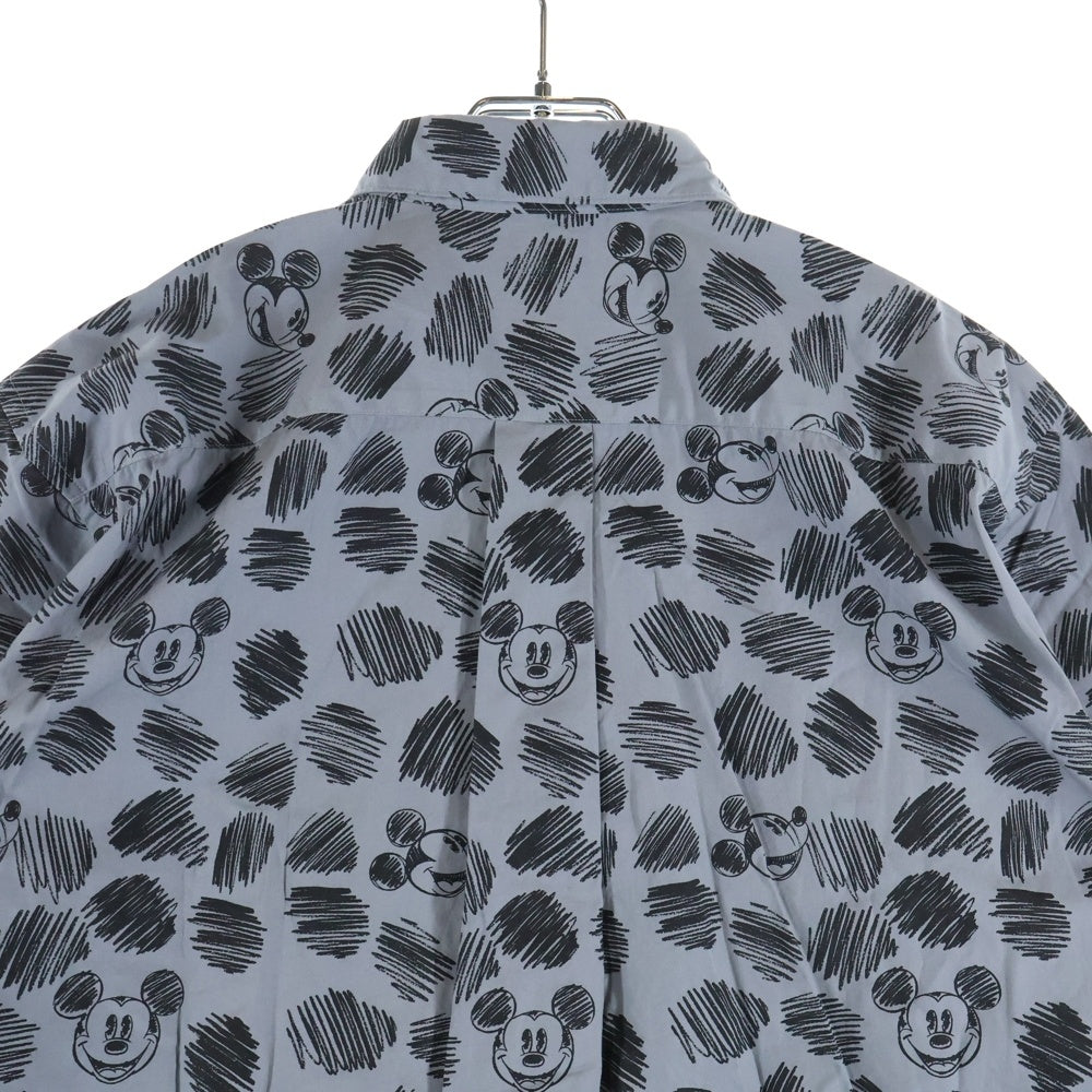 COMME des GARCONS HOMME DEUX(コムデギャルソン オムドゥ) 22SS AD2021 DISNEY ディズニー ミッキー総柄 半袖ボタンシャツ グレー DI-B037