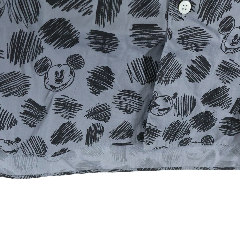 COMME des GARCONS HOMME DEUX(コムデギャルソン オムドゥ) 22SS AD2021 DISNEY ディズニー ミッキー総柄 半袖ボタンシャツ グレー DI-B037