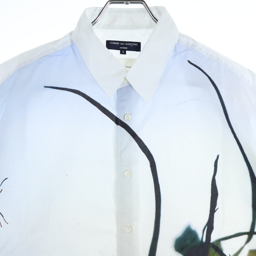 COMME des GARCONS HOMME(コムデギャルソンオム) 24SS AD2023 STEPHEN GILL ステーブンギル フロントフォトプリント 半袖ボタンシャツ ホワイト HM-B027