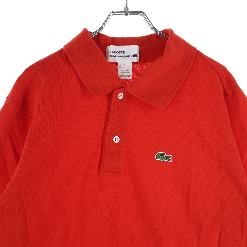 COMME des GARCONS SHIRT(コムデギャルソンシャツ) ×LACOSTE ラコステ フロント刺繍 ショートスリーブ ポロシャツ レッド FL-T003