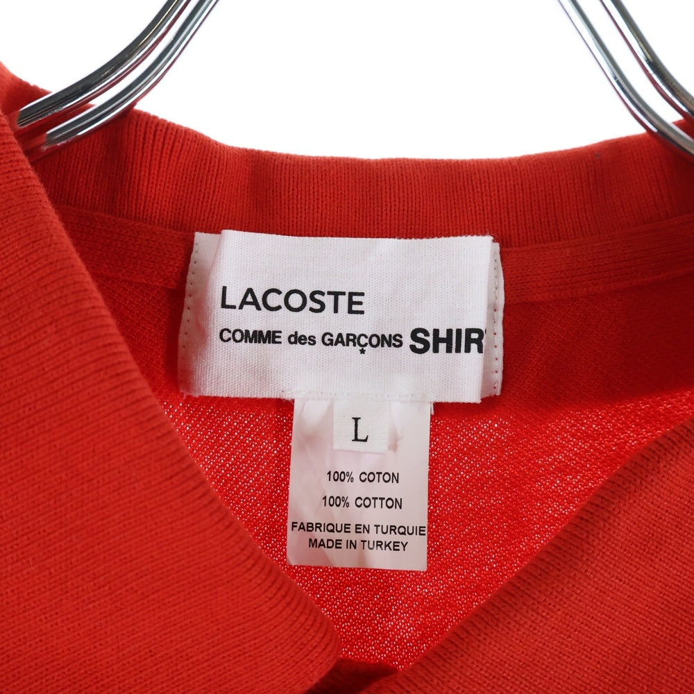 COMME des GARCONS SHIRT(コムデギャルソンシャツ) ×LACOSTE ラコステ フロント刺繍 ショートスリーブ ポロシャツ レッド FL-T003