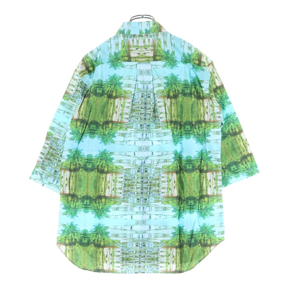 COMME des GARCONS HOMME DEUX(コムデギャルソン オムドゥ) 21SS AD2020 グラフィックアート コットン 半袖シャツ ブルー/グリーン DG-B040