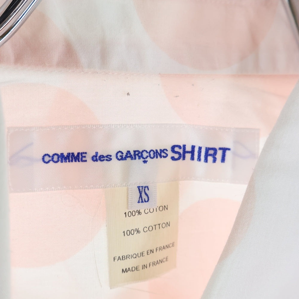 COMME des GARCONS SHIRT(コムデギャルソンシャツ) 18SS 水玉 ショートスリーブ コットンシャツ レディース ピンク/ホワイト S26070