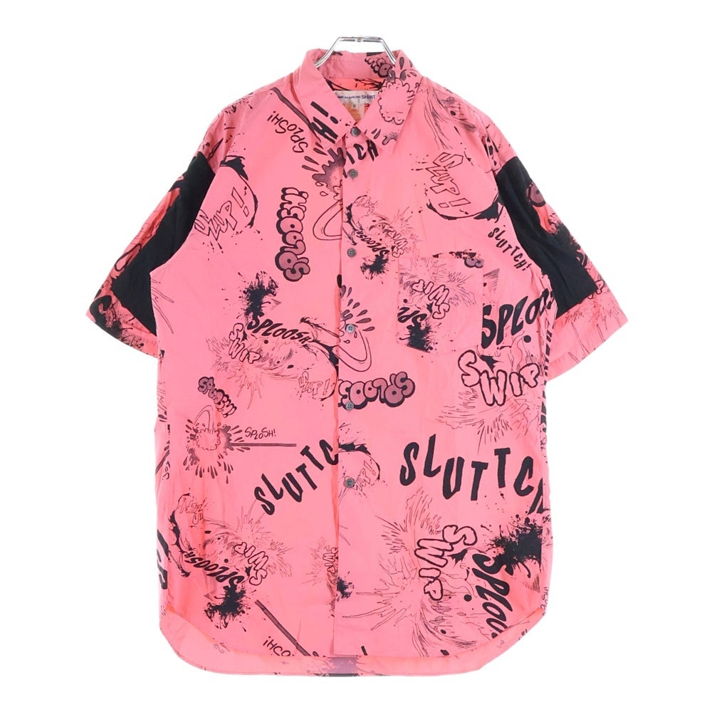 COMME des GARCONS SHIRT(コムデギャルソンシャツ) 総柄 ショートスリーブ コットンシャツ ピンク FI-B050