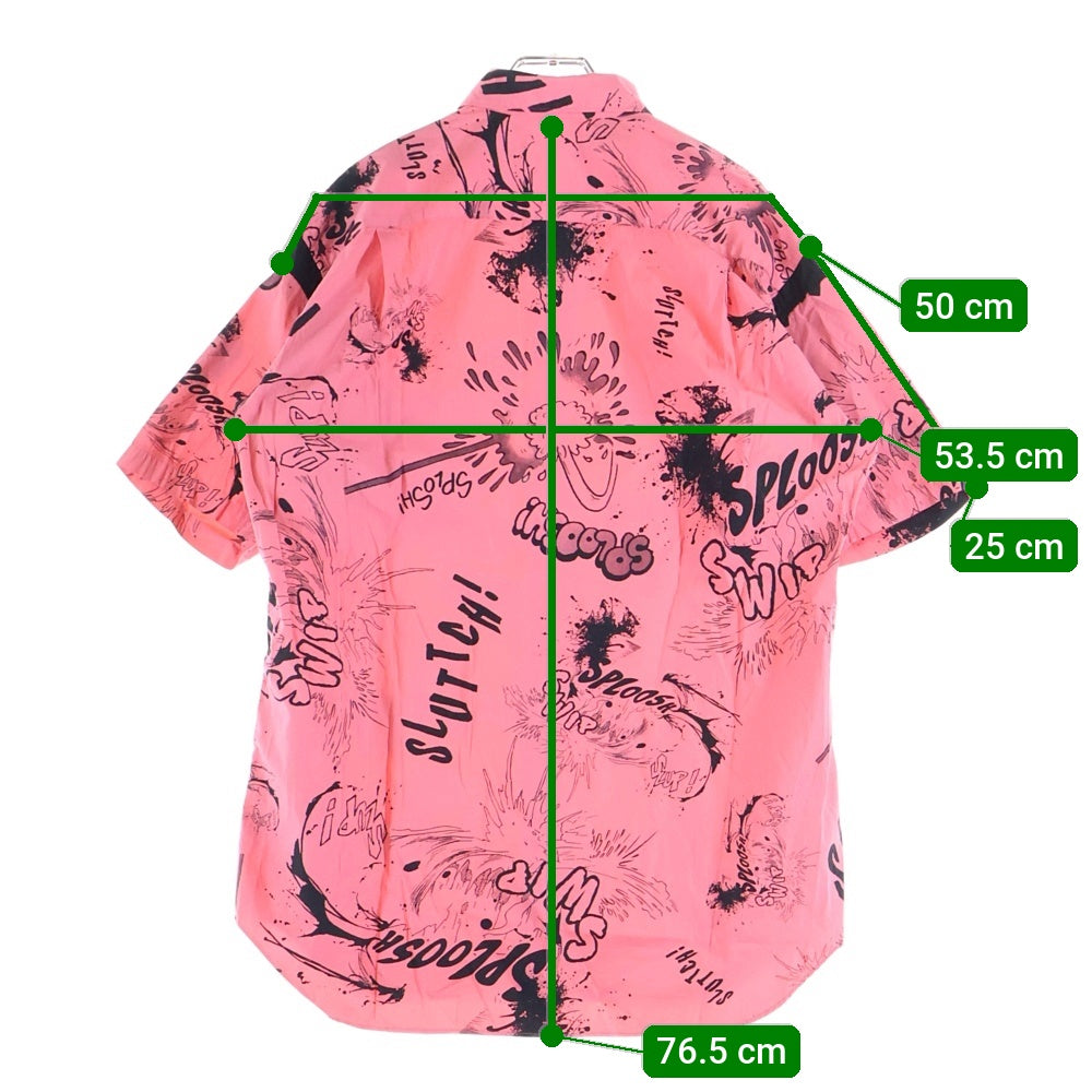 COMME des GARCONS SHIRT(コムデギャルソンシャツ) 総柄 ショートスリーブ コットンシャツ ピンク FI-B050
