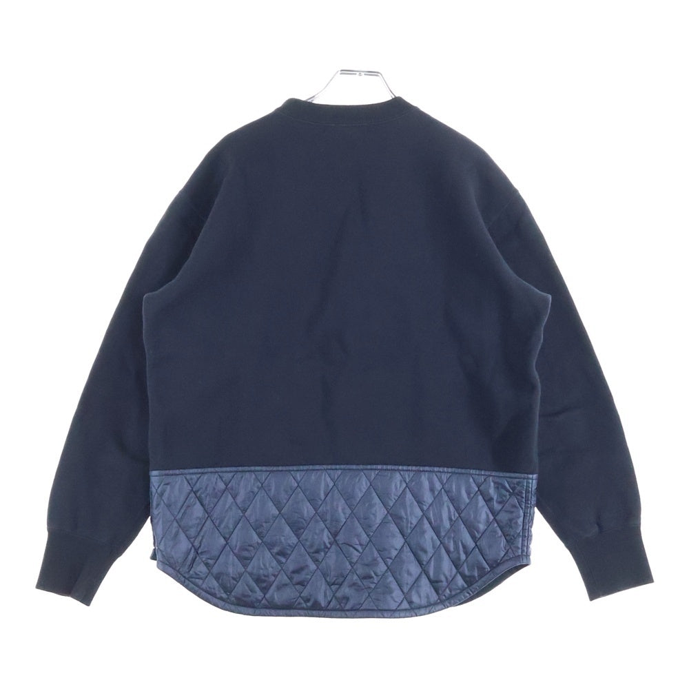 COMME des GARCONS HOMME(コムデギャルソンオム) 20AW AD2020 キルティング切り替え クルーネックスウェットトレーナー ネイビー HF-T024