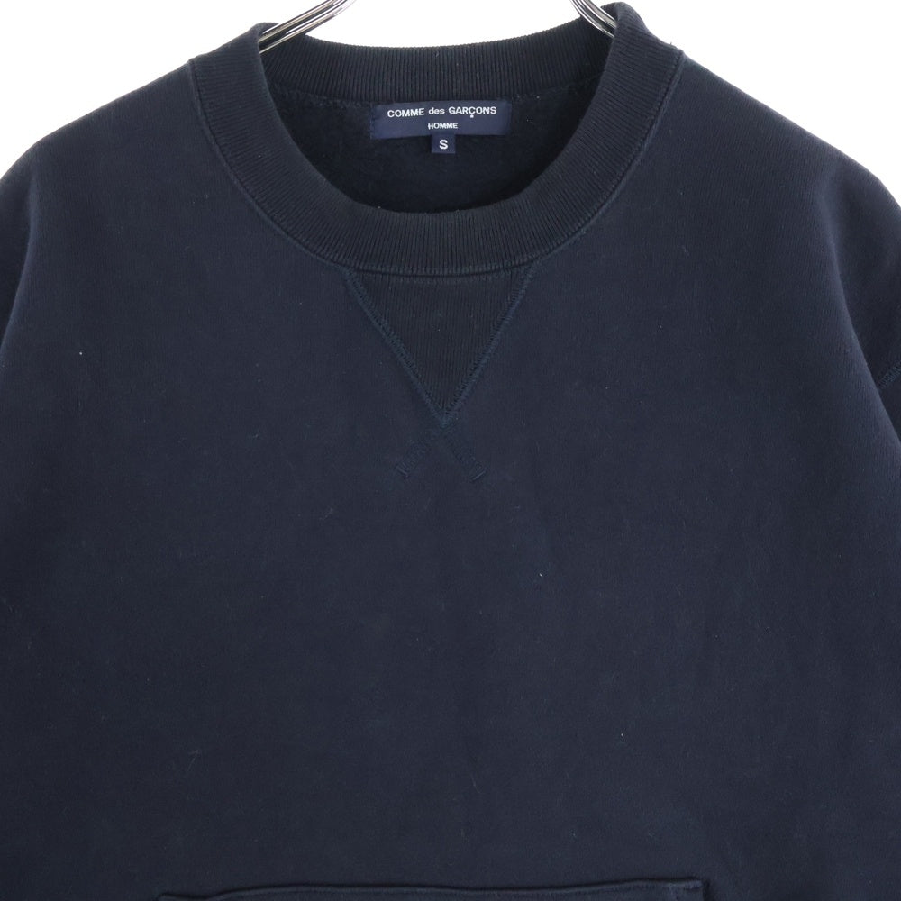 COMME des GARCONS HOMME(コムデギャルソンオム) 20AW AD2020 キルティング切り替え クルーネックスウェットトレーナー ネイビー HF-T024