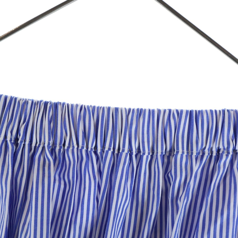 TAO COMME des GARCONS(タオコムデギャルソン) 25SS AD2024 ストライプ イージーフレアロングスカート レディース ブルー/ホワイト TO-S029