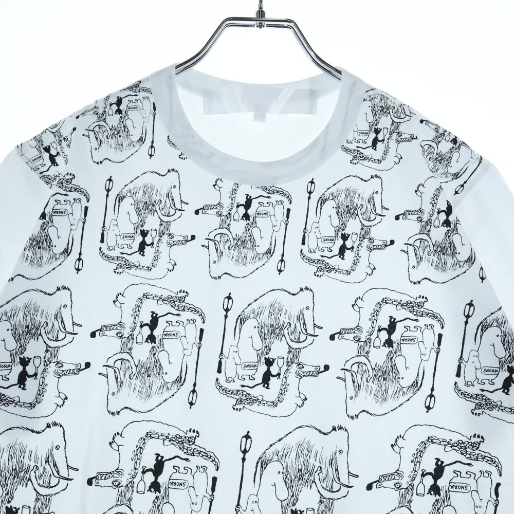 TAO COMME des GARCONS(タオコムデギャルソン) 25SS AD2024 ×TOVE JANSSON SNOKE トーベヤンソン スノーク クルーネック半袖Tシャツ カットソー ホワイト TO-T009