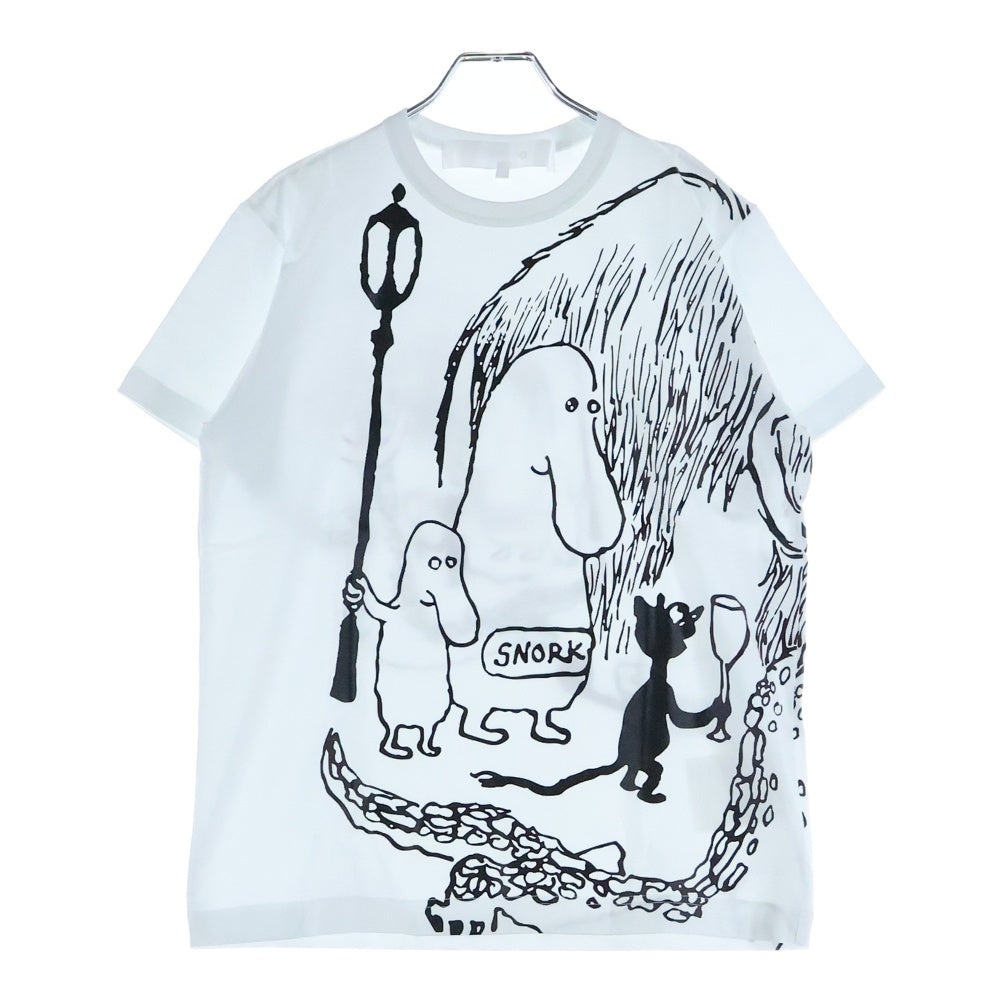 TAO COMME des GARCONS(タオコムデギャルソン) 25SS AD2024 ×TOVE JANSSON SNOKE トーベヤンソン スノーク クルーネック半袖Tシャツ カットソー ホワイト TO-T008
