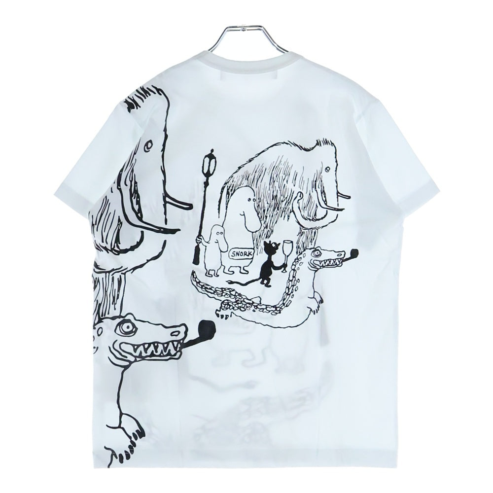 TAO COMME des GARCONS(タオコムデギャルソン) 25SS AD2024 ×TOVE JANSSON SNOKE トーベヤンソン スノーク クルーネック半袖Tシャツ カットソー ホワイト TO-T008