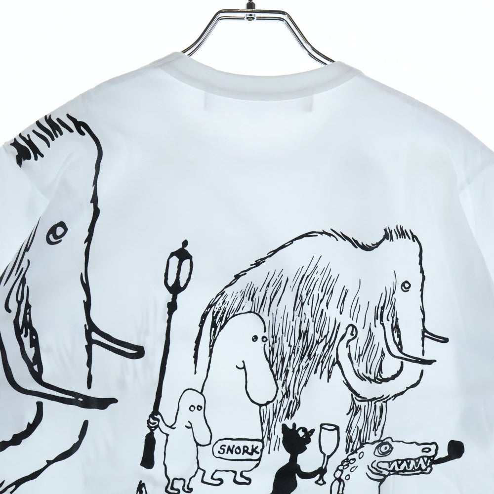 TAO COMME des GARCONS(タオコムデギャルソン) 25SS AD2024 ×TOVE JANSSON SNOKE トーベヤンソン スノーク クルーネック半袖Tシャツ カットソー ホワイト TO-T008