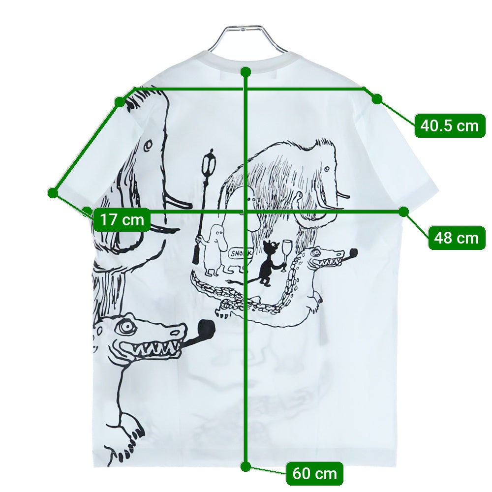 TAO COMME des GARCONS(タオコムデギャルソン) 25SS AD2024 ×TOVE JANSSON SNOKE トーベヤンソン スノーク クルーネック半袖Tシャツ カットソー ホワイト TO-T008
