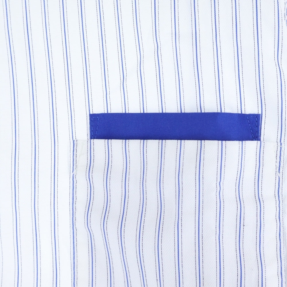 COMME des GARCONS HOMME(コムデギャルソンオム) 21SS AD2020 チェックドッキング ショートスリーブ ストライプシャツ ブルー/ホワイト HG-B032