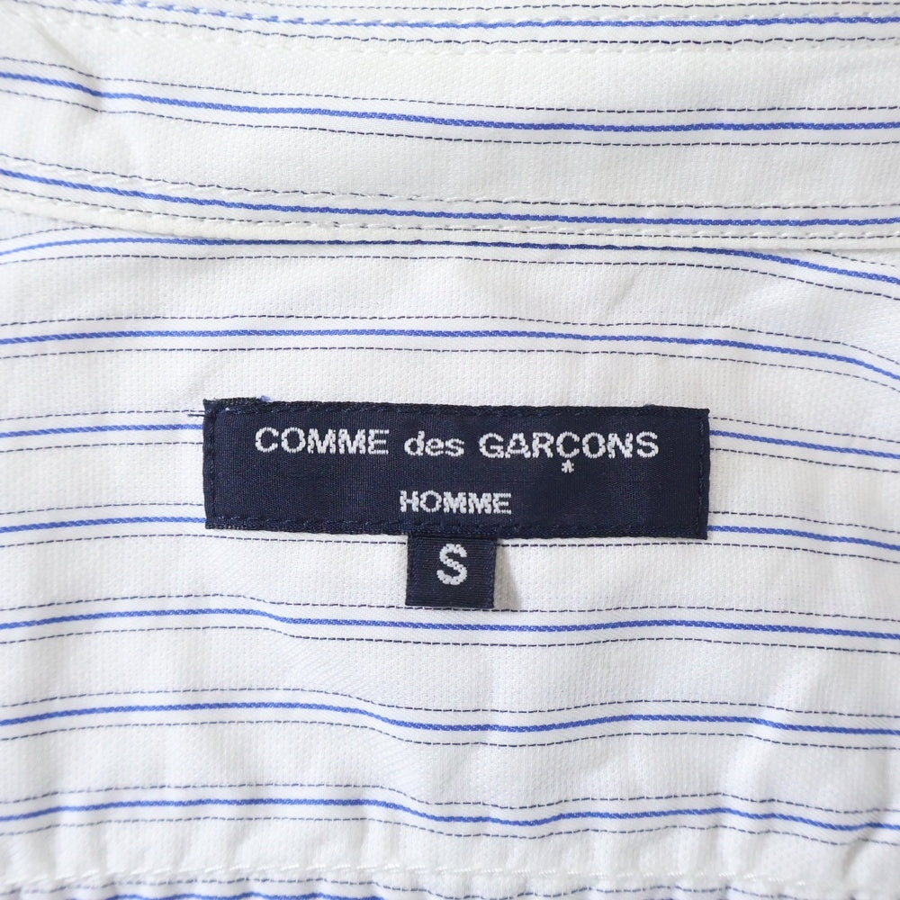COMME des GARCONS HOMME(コムデギャルソンオム) 21SS AD2020 チェックドッキング ショートスリーブ ストライプシャツ ブルー/ホワイト HG-B032